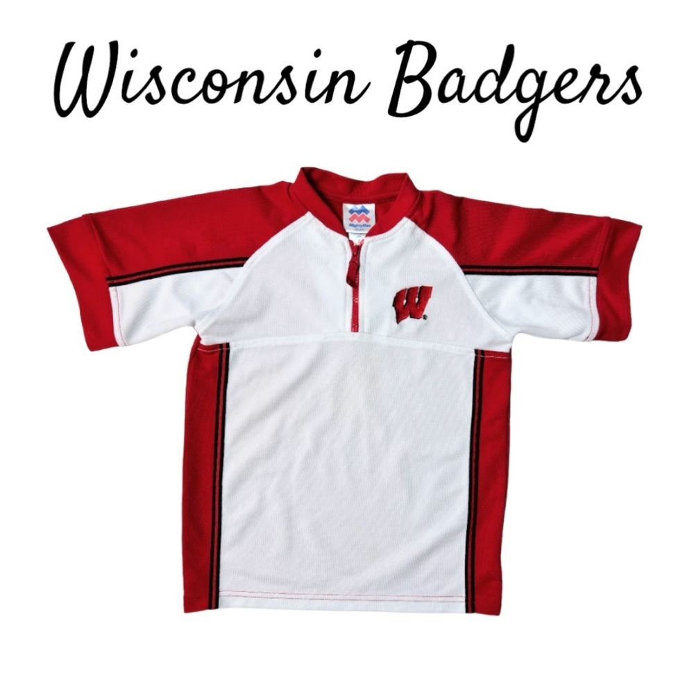 Mighty Mac Sports Youth Wisconsin Badgers Short Sleeve Shirt Size 6